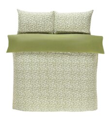 Pebbles Polyester Duvet Cover Set with Pillowcase Green Single 1
