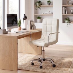 Vida Designs Calbo Office Chair Computer Desk Table Chair, Beige