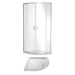 Balterley Quadrant Shower Suite with Safety Glass Enclosure & Resin Tray Frame with Tray Silver Chrome 2