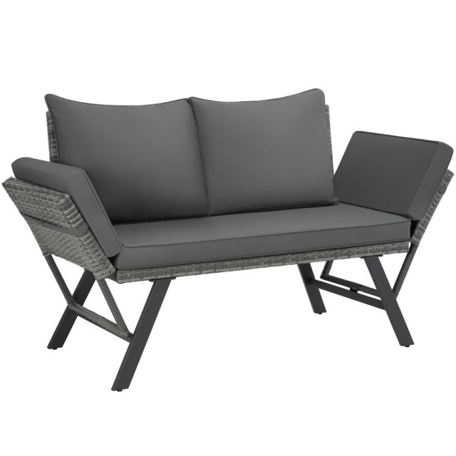Garden Sofa Sintra - multi-functional, UV and weather resistant Grey grey 61 x 157 x 89 cm 1