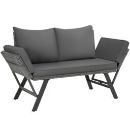 Garden Sofa Sintra - multi-functional, UV and weather resistant Grey grey 61 x 157 x 89 cm 1
