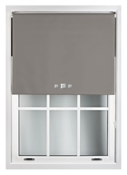 FURNISHED Blackout Roller Blinds with Triple Square Eyelets Cut to Size Easy Fit Window Shade Grey Dark Grey (W) 60cm x (L) 210cm