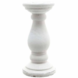 Large Candle Holder - Ceramic - L18 x W18 x H38 cm - Matt White White