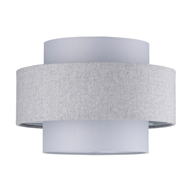 Modern Grey Herringbone Linen and Cotton Triple Tier Design Pendant Lamp Shade Grey Grey 1