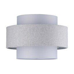 Modern Grey Herringbone Linen and Cotton Triple Tier Design Pendant Lamp Shade Grey Grey 1