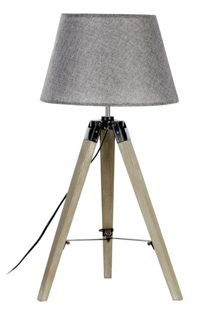 Orsina Harper Grey Wood Small Tripod Floor Lamp