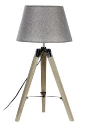 Orsina Harper Grey Wood Small Tripod Floor Lamp