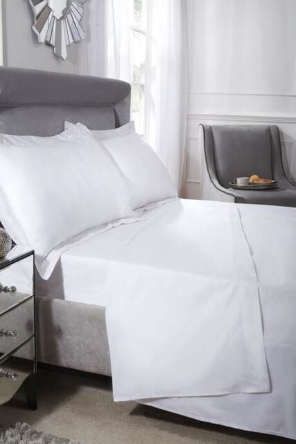 Luxor Collection 200 Thread Count Luxury Egyptian Cotton Flat Sheet in White - Double