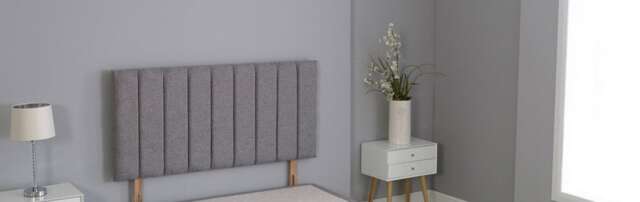 "Charcoal Grey Linen 9 Panel Headboard Grey 6FT Superking 26""inch Headboard"