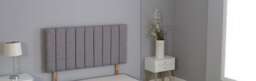 "Charcoal Grey Linen 9 Panel Headboard Grey 6FT Superking 26""inch Headboard"