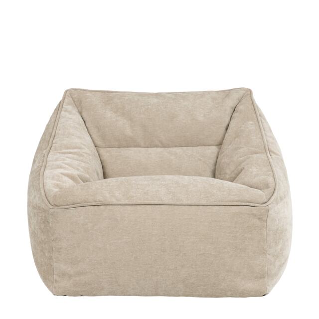 Natalia Chenille Adults Bean Bag Armchair, Ready Filled Large Beanbag Natural Beige Cream Natural 1