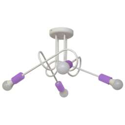 Oxford Multi Arm Semi Flush Ceiling Light White, Purple 44cm