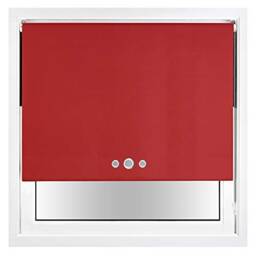 FURNISHED Blackout Roller Blind with Triple Eyelets & Metal Fittings Red Red (W) 85cm x (L) 210cm