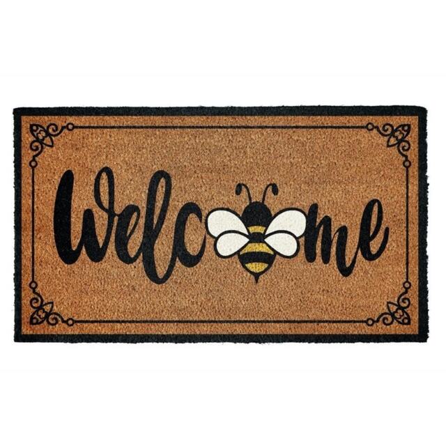 Groundsman Welcome Bee Door Mat Brown Brown/Black 40cm x 70cm 1