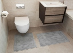 Chatsworth Pure Cotton Bath Mats Super Soft and absorbent (85x50 cm) Silver Silver 80x50 cm 1