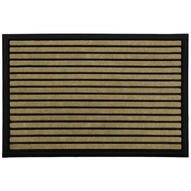 2 x Striped Non-Slip Super Absorbent 40x60cm Scraper Doormats For Dirt & Mud With Rubber Backing