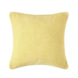 Homescapes Cotton Yellow Halden Chevron Cushion Cover - 60 x 60 cm Yellow Yellow 60 x 60 cm