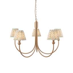 Sophisticated Aged Brass Pendant Light with Herb Garden Green Shades