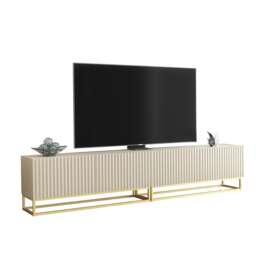 TV Unit TV Stand Cashmere Gold Fluted Modular Media Console Sideboard Storage 200cm