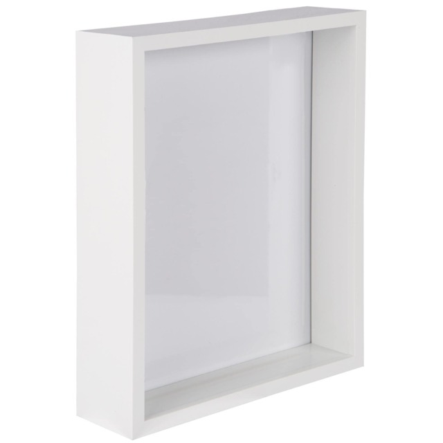 "Nicola Spring 8 x 10"" Deep Photo Frame - White - 3D Deep Box Picture Frame Portrait Display Case (27.5 x 22.5cm)"