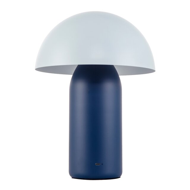Modern Rechargeable Mushroom Lamp in Two Tone Blue with Touch Button