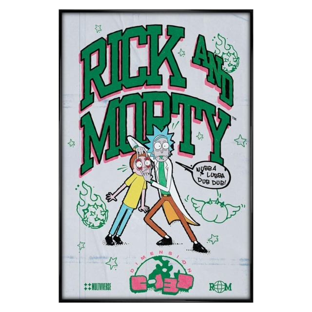 Gloss Black Framed Rick And Morty Bodega Universe Maxi Poster Multi