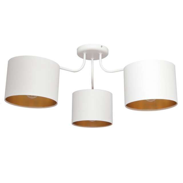 Alba Multi Arm Semi Flush Ceiling Light White, Gold 65cm