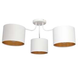 Alba Multi Arm Semi Flush Ceiling Light White, Gold 65cm