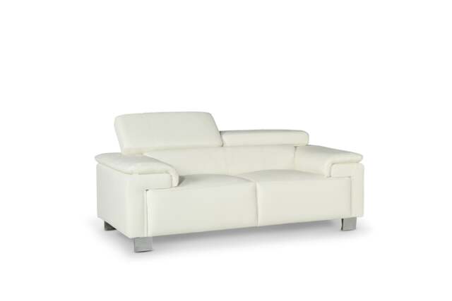 Genuine Leather White 2 Seater Sofa LIVORNO