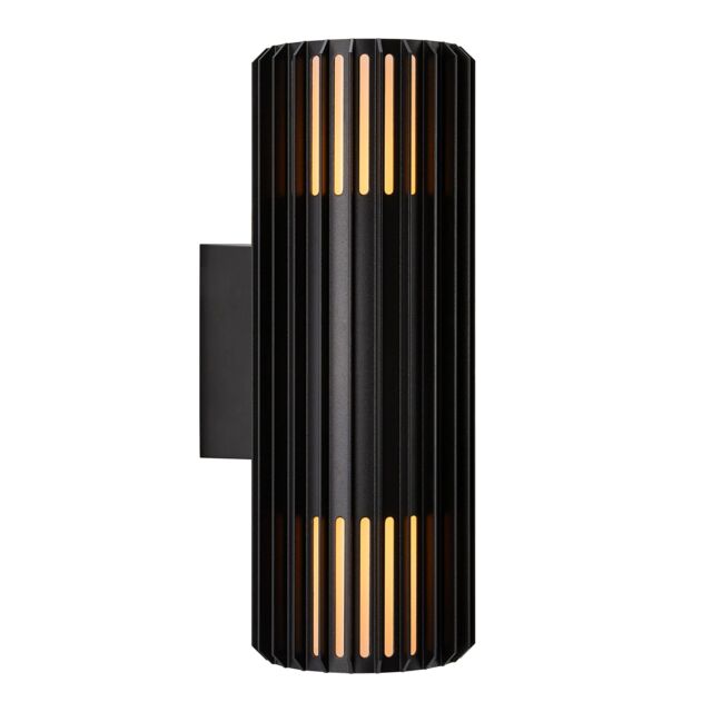 Nordlux Aludra Outdoor Wall Light Black Aluminium Solar E27 Sensor Coastal/Marine Safe - Mains Powered, IP54