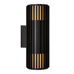 Nordlux Aludra Outdoor Wall Light Black Aluminium Solar E27 Sensor Coastal/Marine Safe - Mains Powered, IP54