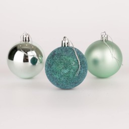 50mm/24Pcs Christmas Baubles Shatterproof Turquoise,Tree Decorations