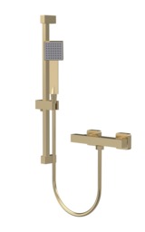 Balterley Square Bar Valve with Slider Rail Kit, Brushed Brass