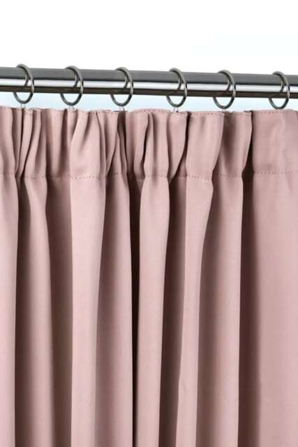 Essential Woven Thermal Blackout Pencil Pleat Curtains 116cm x 183cm Blush Pink Pink Pink