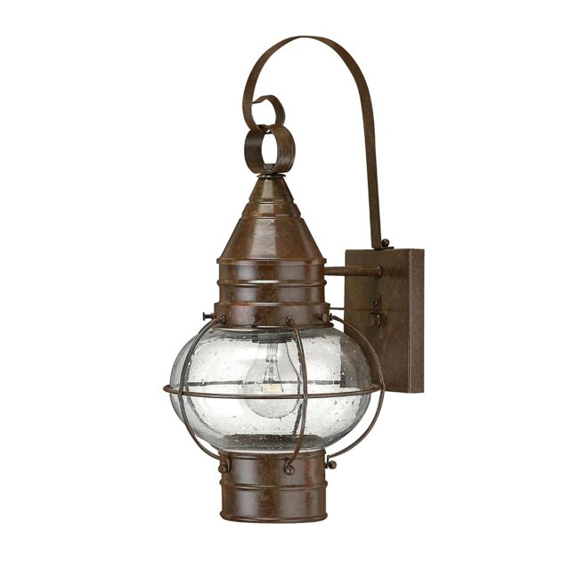 Cape Cod 1 Light Outdoor Medium Wall Lantern Light Sienna Bronze, E27