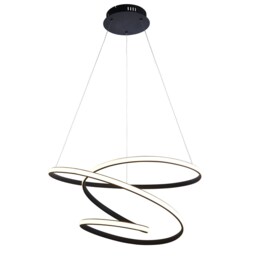 Dune Modern Designer LED Pendant Light Swirl Textured Black Finish