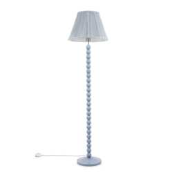 ValueLights Bobbles Powder Blue Floor Lamp Blue Pleat Shade and Bulb