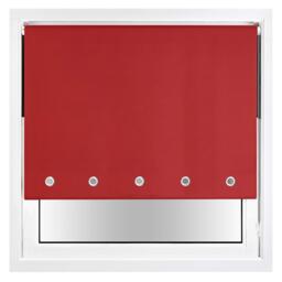 FURNISHED Blackout Roller Blind with Round Eyelets & Metal Fittings Red Red (W) 180cm x (L) 165cm