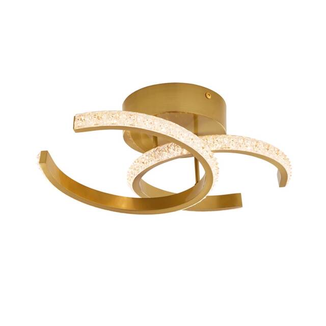 Pagazzi Veloria Satin Brass LED Flush Ceiling Light