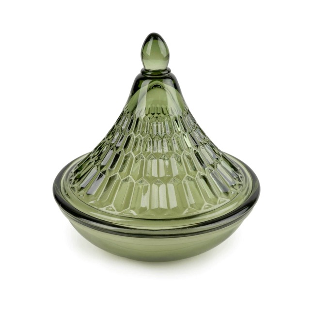 Candlelight Sage Bukhara Embossed Tagine Glass Candle