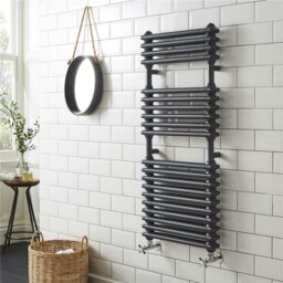 500mm (H) x 600mm (W) - Vertical Bathroom Towel Radiator (Sailsbury - Anthracite) - (0.5m x 0.6m)