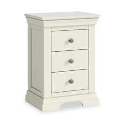 Colette Cream 3 Drawer Bedside Table - Fully Assembled by Roseland Furniture