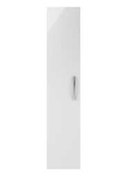 Balterley Level Modern Bathroom 1 Door Wall Hung Tall Unit with Soft-Close Door & Handle White Gloss White