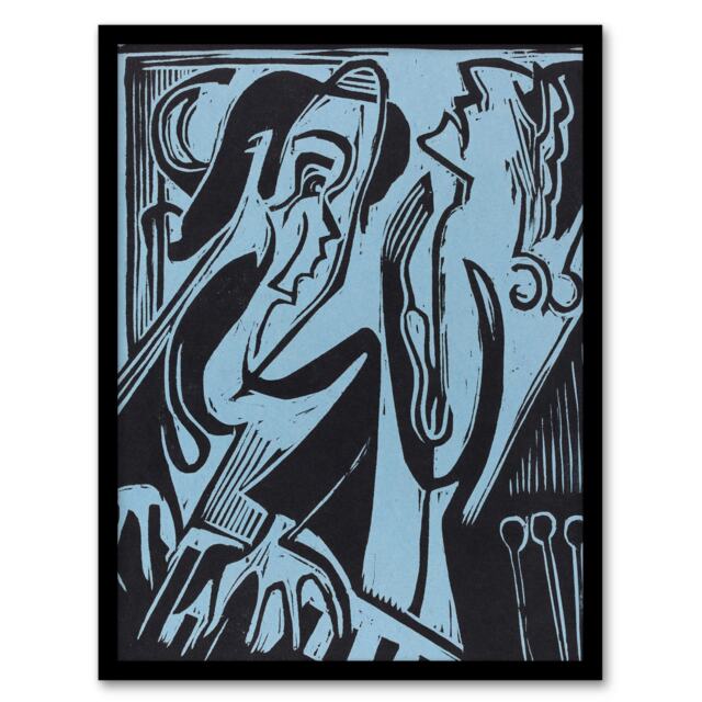 "Abstract Pianist and Singer Kirchner Framed Wall Art Print 12X16"""