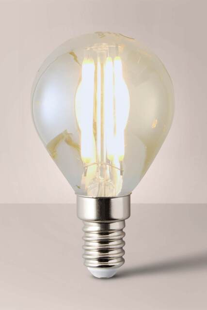 ValueLights E14 Pack of 6 4W Amber Filament Golfball Warm White Bulbs