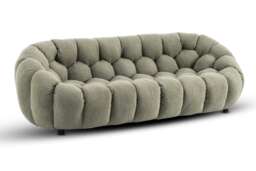Teddy Boucle Fabric Sage Green 3 Seater Sofa ATRANI