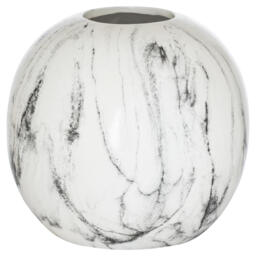 Hill Interiors Pudding Marble Vase White White/Grey 23cm x 25cm x 25cm 1