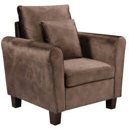 Plush Velvet Arm Chair in Brown