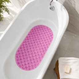 Showerdrape Cleo Pink Anti Slip Bath Mat 69cm x 39cm Pink Pink 1