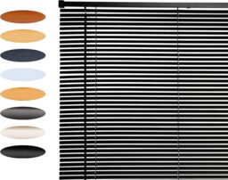 Lister Cartwright 25mm PVC Venetian Blinds Windows Easy Fit Child Safety Included (Black, 90 cm Width x 160 cm Drop)